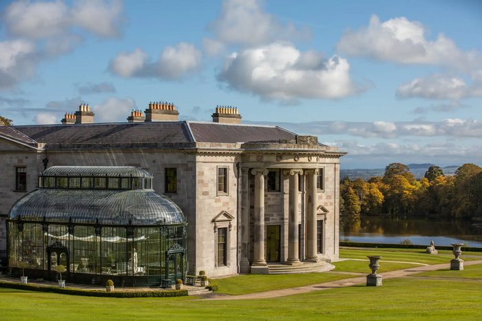Ballyfin House exterior with conservatory