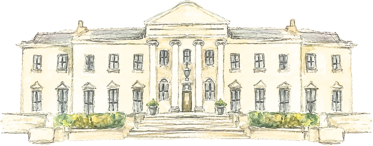 Watercolor illustration of Ballyfin House